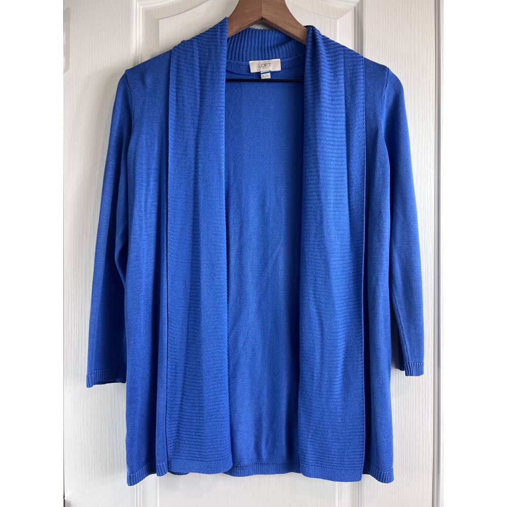 Loft Outlet Women's Blue Open Front Cardigan Sweater Lightweight Size XS